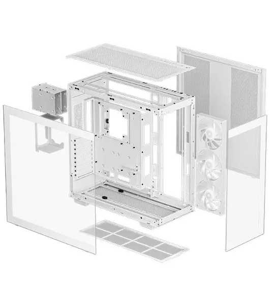Компьютерный корпус Deepcool CH780 WH белый без БП ATX 2x120мм 1x140мм 2xUSB 3.0 audio bott PSU