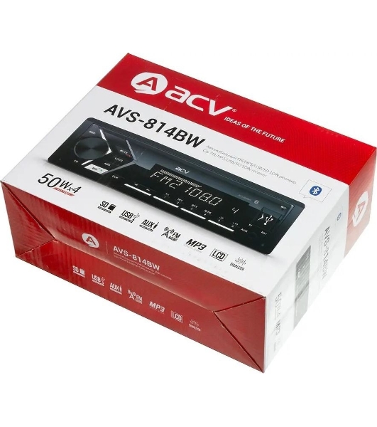 Автомагнитола ACV AVS-814BW, 1 DIN, Bluetooth, USB Type-A, AUX