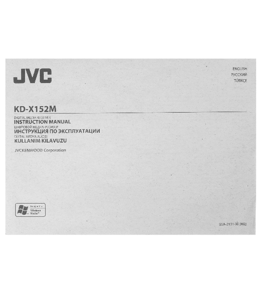 Автомагнитола JVC KD-X152M, 1 DIN, USB Type-A, AUX, съёмная панель