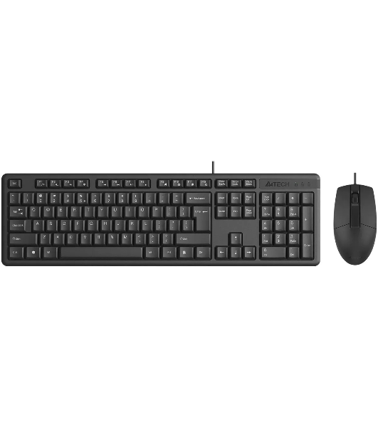 Комплект клавиатура+мышь A4Tech KR-3330 проводной, USB, 1200 DPI, чёрный