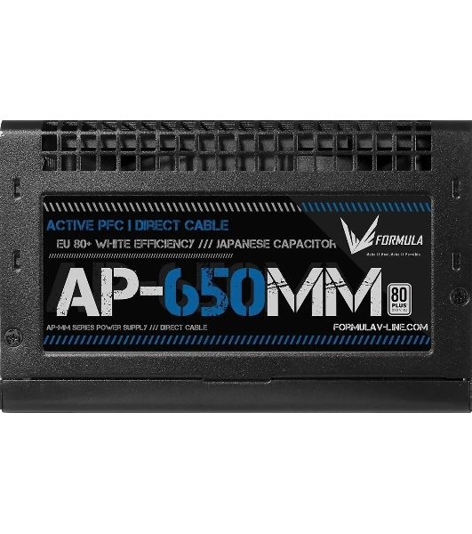 Блок питания Aerocool/Formula ATX 650W AP-650ММ 80 PLUS WHITE (20+4pin) APFC 120мм fan 6xSATA RTL