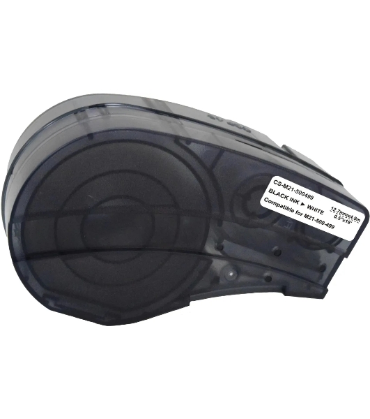 Картридж ленточный Cactus CS-M21-500499 черный шрифт, белый фон (12.7 мм, 4.9 м) для Brady BMP21-PLUS, BMP21-LAB
