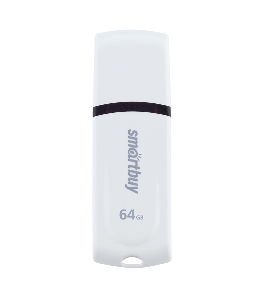 Флешка USB Smartbuy Paean white (SB64GBPN-W), 64Gb, USB 2.0, R/W 25/15, белый