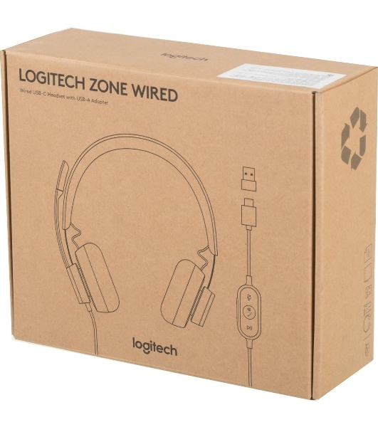 Гарнитура Logitech Zone Wired Teams графит, проводная, USB