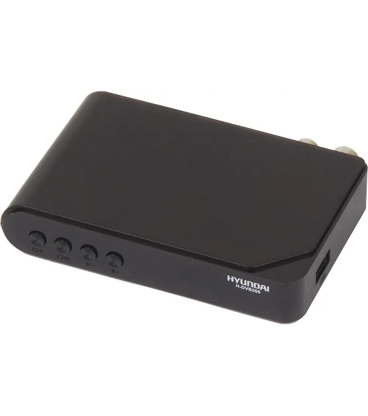Приставка для цифрового ТВ Hyundai H-DVB200 черный, DVB-T2, DVB-T, DVB-C, HDMI, USB 2.0