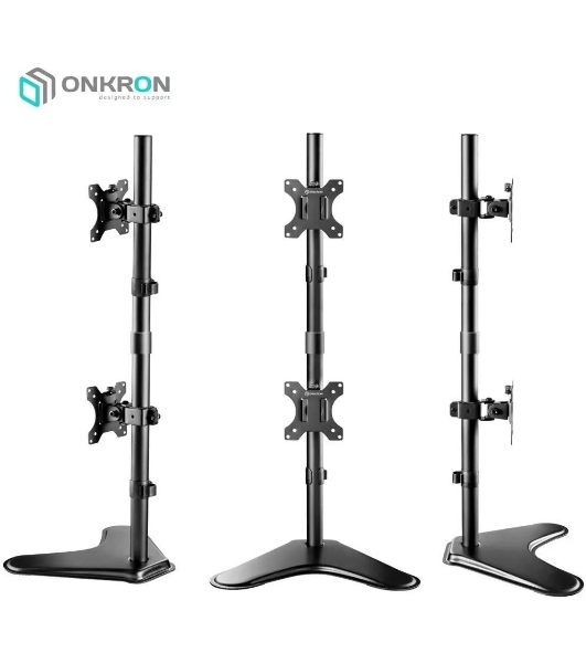 Кронштейн ONKRON D208FS для двух мониторов 13'-32' настольный, черный