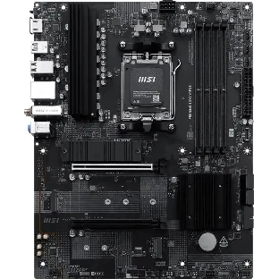 Материнская плата MSI PRO B840-S EVO WIFI6E, AM5, AMD B840, 4xDDR5 (до 256 ГБ), 4xSATA, 3xM.2 (PCIe 4.0/3.0), 1xPCIe 4.0 x16, 1xPCIe 3.0 x16, 1xHDMI, 1x2.5Gb LAN, Wi-Fi 6E, Bluetooth 5.3, 1xUSB-C 10Gbps, 1xUSB-A 10Gbps, 2xUSB-A 5Gbps, 4xUSB-A 2.0, 3x3.5 мм, 7.1, чёрный, ATX