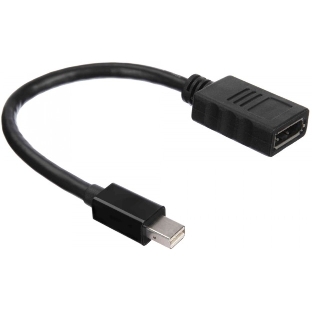 Кабель-адаптер ACD-DAMDF-01B mDP-DP, Golden Plated, 20m/20f, черный, 0.2м (742552)