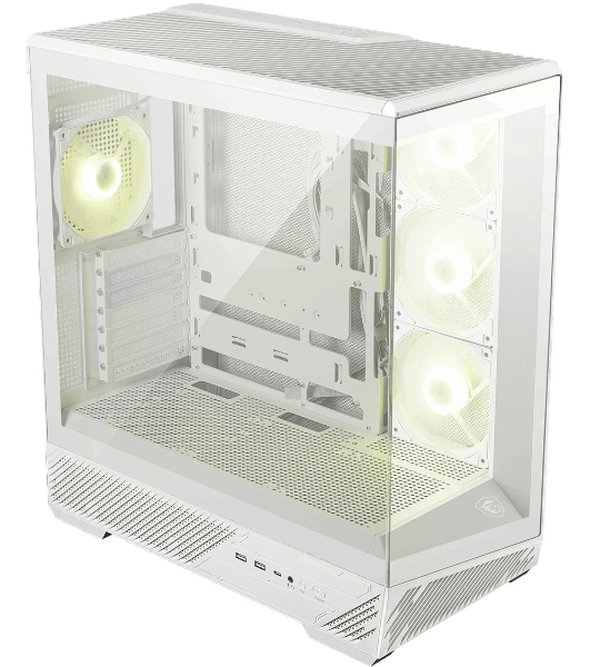 Компьютерный корпус MSI MAG PANO 130R PZ White 2xUSB 3.2 Gen 1, 1xUSB 3.2 Gen2 Type-C, 3x120мм ARGB Reverse Blade Fan, 1x120мм ARGB Fan, 1 to 3 Fan PWM Splitter, Tempered Glass Window