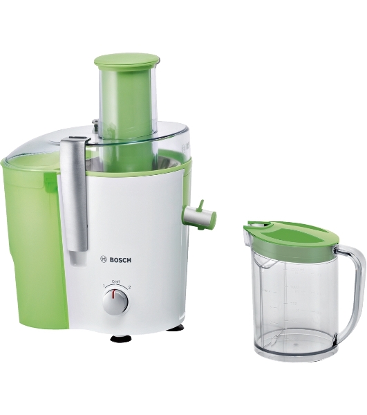 Соковыжималка Bosch MES25G0 белый/зелёный, центробежная, 700 Вт, 1250 мл, механическое