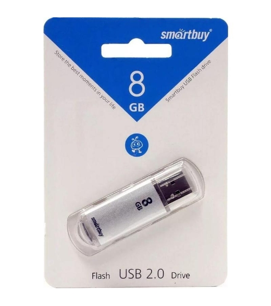 Флешка USB Smartbuy 8 Gb USB <USB 2.0> Smartbuy V-Cut серебристый(SB8 GbVC-S)