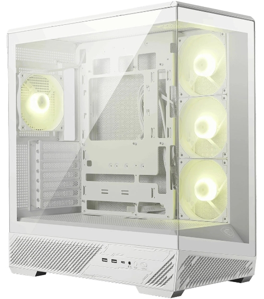 Компьютерный корпус MSI MAG PANO 130R PZ White 2xUSB 3.2 Gen 1, 1xUSB 3.2 Gen2 Type-C, 3x120мм ARGB Reverse Blade Fan, 1x120мм ARGB Fan, 1 to 3 Fan PWM Splitter, Tempered Glass Window