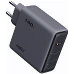 Сетевое зарядное устройство Aukey Comet Mix 140W 3C+A серый, фото 1