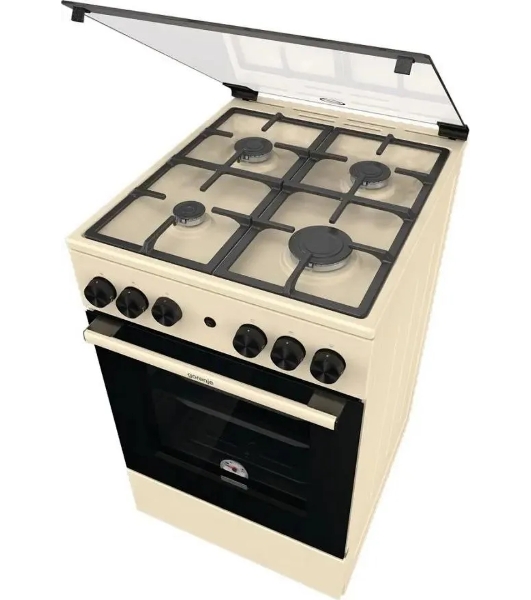 Плита газовая Gorenje GG5A21BEF бежевый, конфорок 4 газовых, духовка 70 л, 50 см x 85 см x 59.4 см