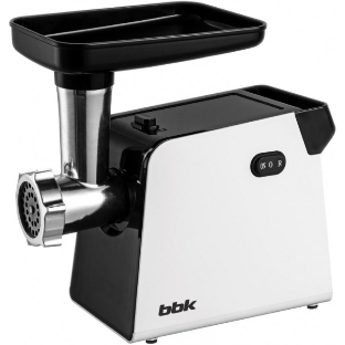 Мясорубка электрическая BBK MG2007 черный/белый, 2000 Вт, 2 кг/мин, реверс, защита от перегрузки, насадки - 4