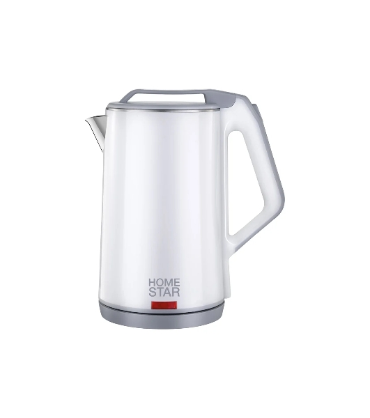 Чайник электрический Homestar HS-1036 1.8 л, нержавейка+пластик, белый, двойной корпус (12)