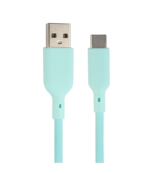 Кабель USB-A to Type-C, silica gel, 1м, 3A, 18W (blue)