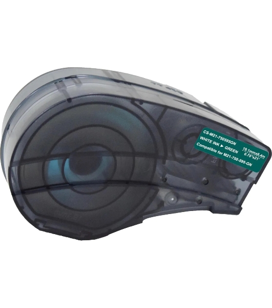 Картридж ленточный Cactus CS-M21-750595GN белый шрифт, зеленый фон (19.1 мм, 6.4 м) для Brady BMP21-PLUS, BMP21-LAB