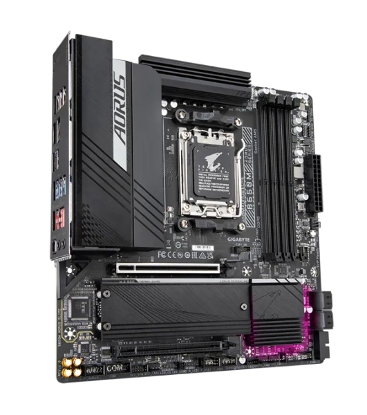 Материнская плата Gigabyte B650M AORUS ELITE, Socket AM5, AMD B650, 4xDDR5, 4xSATA, 2xM.2, 1xPCI-E 4.0 x16, 1xPCI-E 4.0 x4, 1xHDMI, 1xDP, 1x 2.5Gb LAN, 5xUSB-A 3.2 Gen 1, 2xUSB-A 3.2 Gen 2, 4xUSB-A 2.0, 1xUSB-C 3.2 Gen 2, 2x3.5 мм, 7.1, Micro-ATX