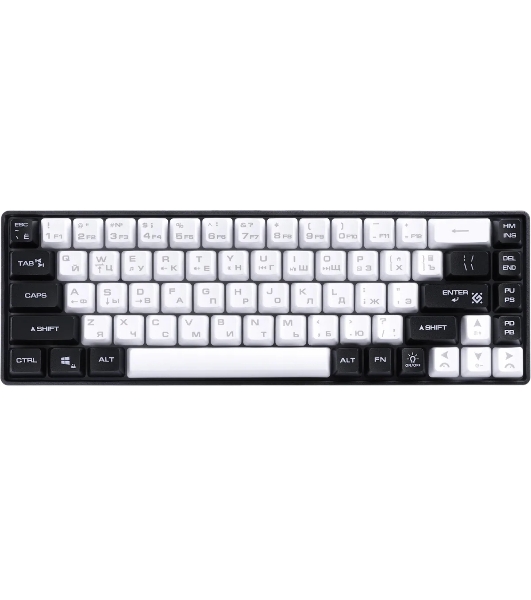 Клавиатура проводная игровая Defender Aris GK-349 RU,черный/белый,68кн+FN,радуж,1.5м