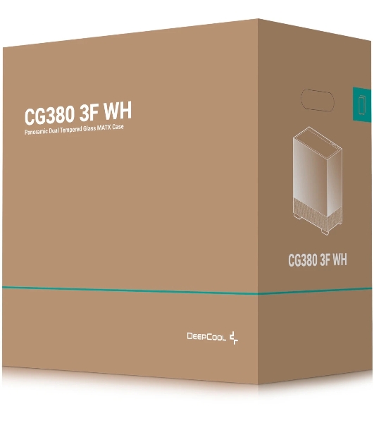 Компьютерный корпус Deepcool CG380 3F WH без БП, боковое окно (панорама), 3x120мм ARGB PWM вентилятора, белый, mATX
