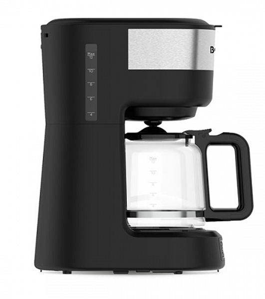 Кофеварка капельная BQ CM1000 черный-стальной, исп. кофе - молотый, 1.2 л, 900 Вт.