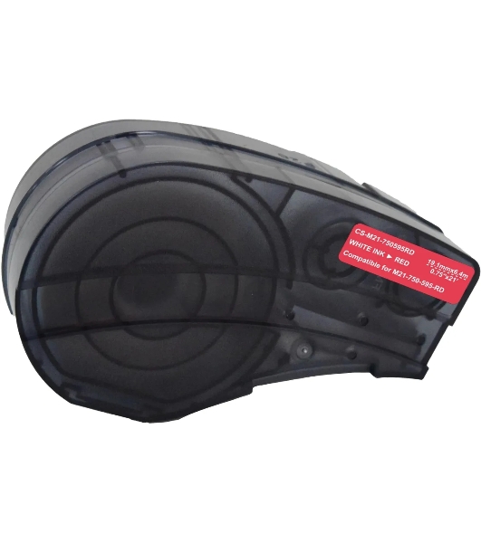 Картридж ленточный Cactus CS-M21-750595RD белый шрифт, красный фон (19.1 мм, 6.4 м) для Brady BMP21-PLUS, BMP21-LAB