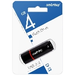 Флешка USB Smartbuy Crown black (SB4GBCRW-K), 4Gb, USB 2.0, R/W 25/15, черный/красный, фото 1