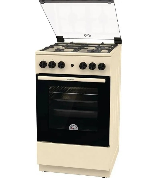 Плита газовая Gorenje GG5A21BEF бежевый, конфорок 4 газовых, духовка 70 л, 50 см x 85 см x 59.4 см