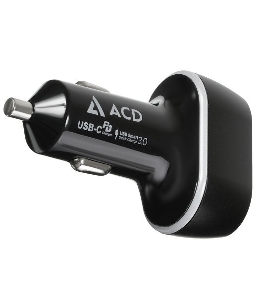 Автомобильное ЗУ ACD 63Вт, 2xUSB 1PD+1QC, 3.6~20В/3А RTL