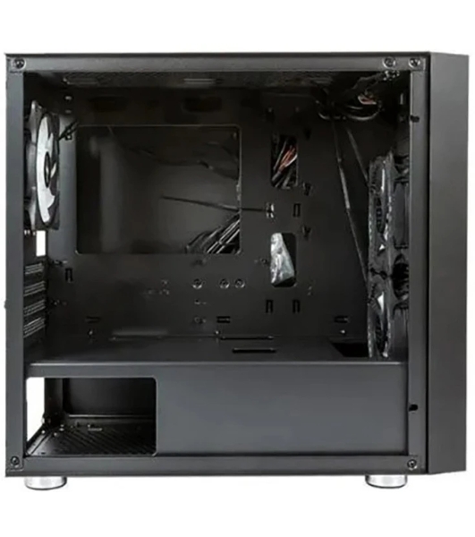 Компьютерный корпус Minitower mATX Eurocase 00-01003410 M07 3ARGb черный без БП закаленное стекло USB 3.0