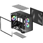Компьютерный корпус Ocypus Iota C50 BK Curve ARGB Digital mATX без БП (Iota-C50-BKD300CD-GL), фото3