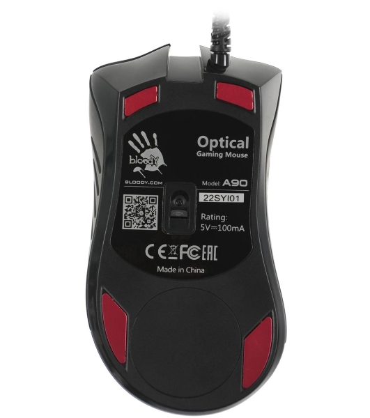 Мышь проводная A4Tech Bloody A90 черный, 6200 dpi, USB, кнопки - 8