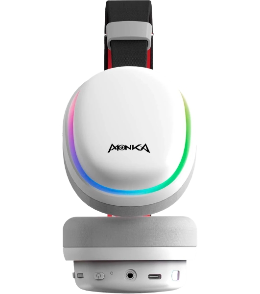 Гарнитура Marvo HG9069W Monka Echo белый, беспроводная + проводная, радиоканал, до 10 ч, подсветка, совместимость с PS5, Xbox