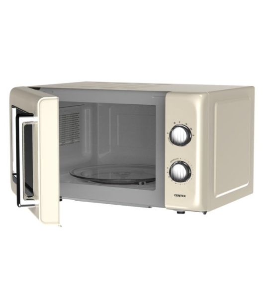 Микроволновая печь Centek SOLO CT-1553 слоновая кость, 20 л, 800 Вт, переключатели - поворотный механизм