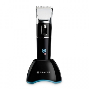 Машинка для стрижки BRAYER BR3402, LED-дисплей, 4 насад, турбо, титан. покр, регу. высоты лезвий