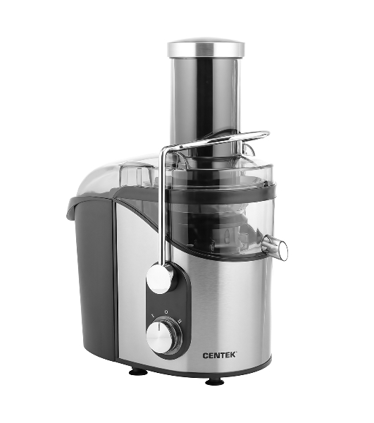 Соковыжималка Centek CT-1212 стальной/чёрный, центробежная, 1200 Вт, 1100 мл, механическое