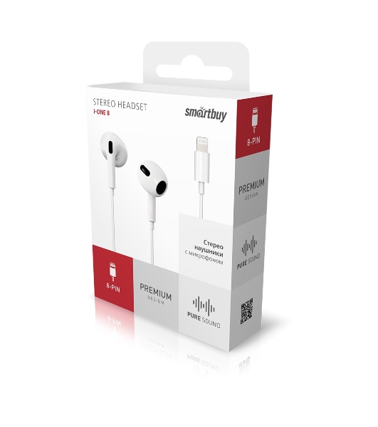 Наушники TWS Smartbuy Pro-8 белый, внутриканальные, Bluetooth, до 3 ч