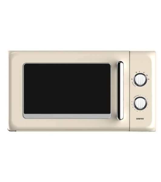 Микроволновая печь Centek SOLO CT-1553 слоновая кость, 20 л, 800 Вт, переключатели - поворотный механизм