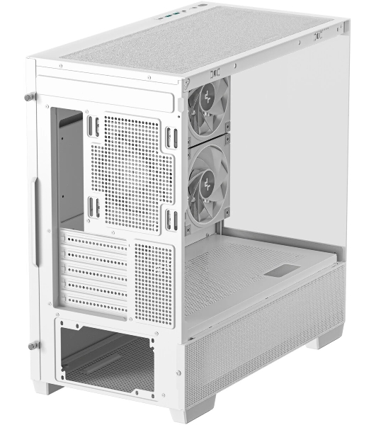Компьютерный корпус Deepcool CG380 3F WH без БП, боковое окно (панорама), 3x120мм ARGB PWM вентилятора, белый, mATX