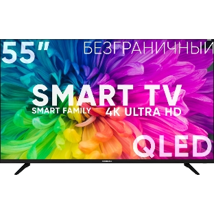 Телевизор Soundmax 55' SM-QLED55T21SU черный QLED UHD 60Hz Android TV