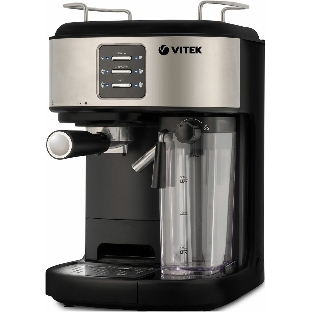 Кофеварка рожковая Vitek Metropolis VT-8489 черный/нержавеющая сталь, 1,5 л, 1250Вт, 15 бар