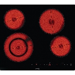Варочная панель Gorenje ECT642BCSCE, 59 см, Hi-Light, 4 конфорки, таймер, сенсорное управление, шлифованный передний край, PowerBoost, дисплей, блокировка от детей, черный, фото 1
