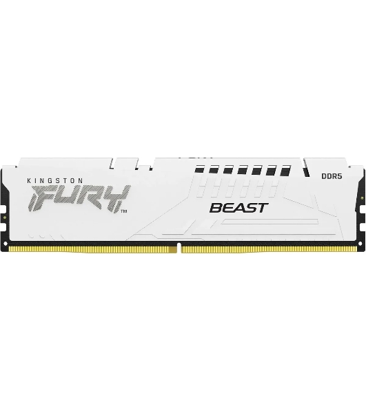 Оперативная память Kingston Fury Beast, DDR5, 32Gb (1x32Gb), 5600MHz, CL36, DIMM, с радиаторами, белый