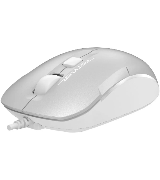 Мышь проводная A4Tech Fstyler FM26S серебристый/белый, 1600 dpi, USB, кнопки - 4