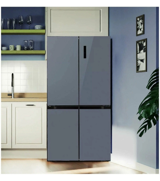 Холодильник LEX LCD505GbGID серый трехкамерный 321/144л морозилка снизу, No Frost, Side by Side