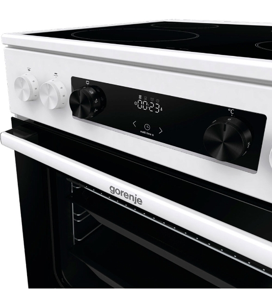 Плита электрическая Gorenje GEC6C40WD белый, конфорок 4 электрических, духовка 71 л, 60 см x 85 см x 60 см