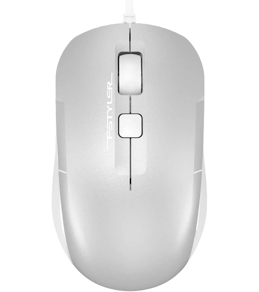 Мышь проводная A4Tech Fstyler FM26S серебристый/белый, 1600 dpi, USB, кнопки - 4