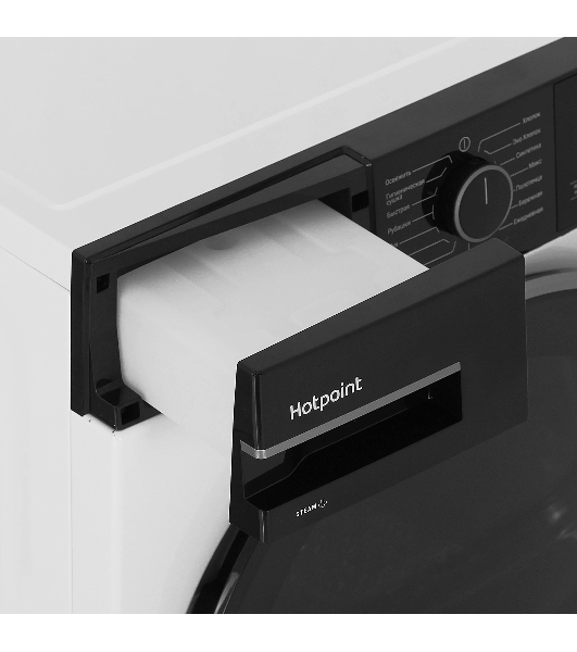 Сушильная машина Hotpoint TDSH 85V B белый, 8 кг, сушка - тепловой насос, программ - 15, 59.7 x 84.6 x 56 см