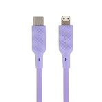 Кабель QUMO, MFI С94, Type-C на MFI Apple 8 pin, силиконовый, 1м, 2,22A, 9V, 20W, PD (фиолетовый), фото 1